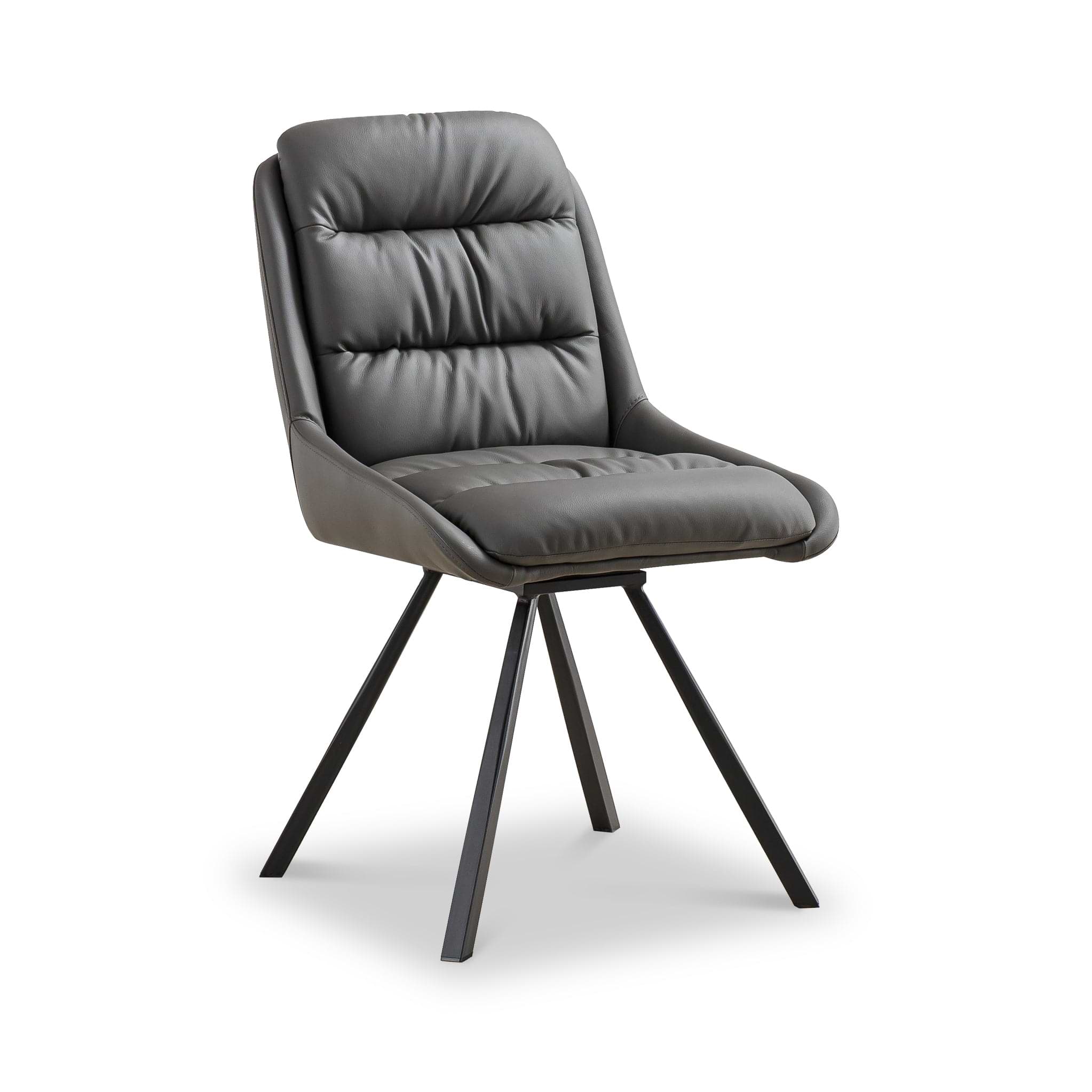 Elara Swivel Faux Leather Dining Chair Grey from Roseland Furniture