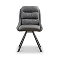 Elara Swivel Faux Leather Dining Chair Grey from Roseland Furniture