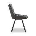 Elara Swivel Faux Leather Dining Chair Grey from Roseland Furniture