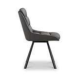 Elara Swivel Faux Leather Dining Chair Grey from Roseland Furniture