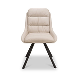 Elara Swivel Faux Leather Dining Chair Cream from Roseland Furniture