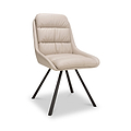 Elara Swivel Faux Leather Dining Chair Cream from Roseland Furniture