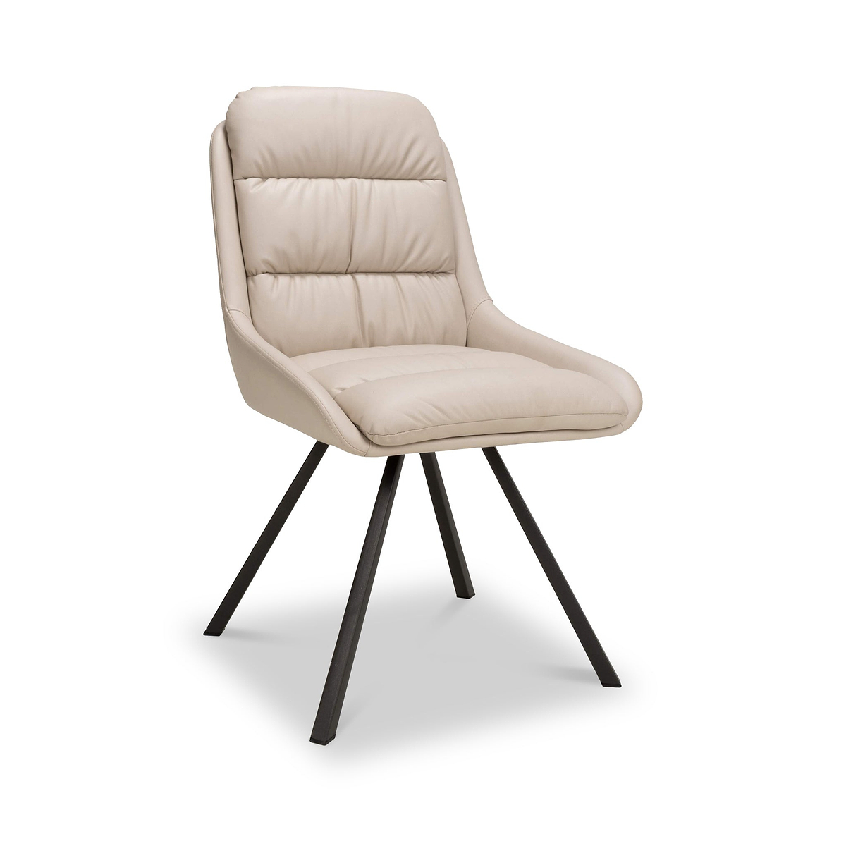 Elara Swivel Faux Leather Dining Chair Cream from Roseland Furniture