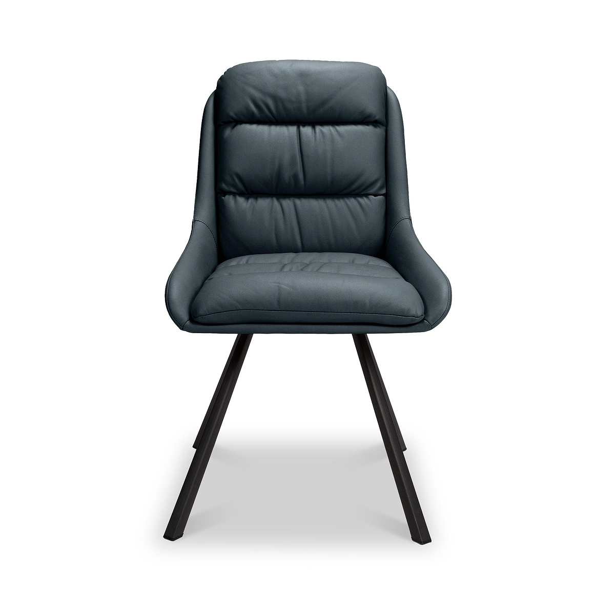 Elara Swivel Faux Leather Dining Chair Blue from Roseland Furniture