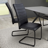 Aeron Faux Leather Dining Chair Black from Roseland Furniture