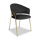 Elven Dining Chair Black Velvet from Roseland Furniture