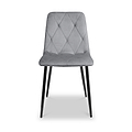 Taran Brushed Velvet Dining Chair Grey from Roseland Furniture