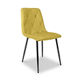 Taran Brushed Velvet Dining Chair Mustard from Roseland Furniture