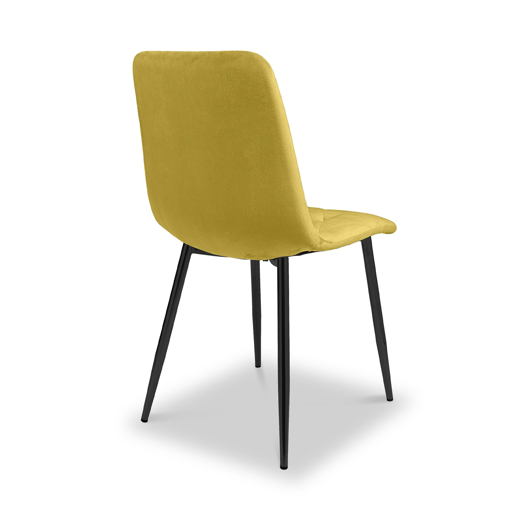Taran Brushed Velvet Dining Chair Mustard from Roseland Furniture
