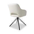 Drystan Swivel White Boucle Dining Chair from Roseland Furniture