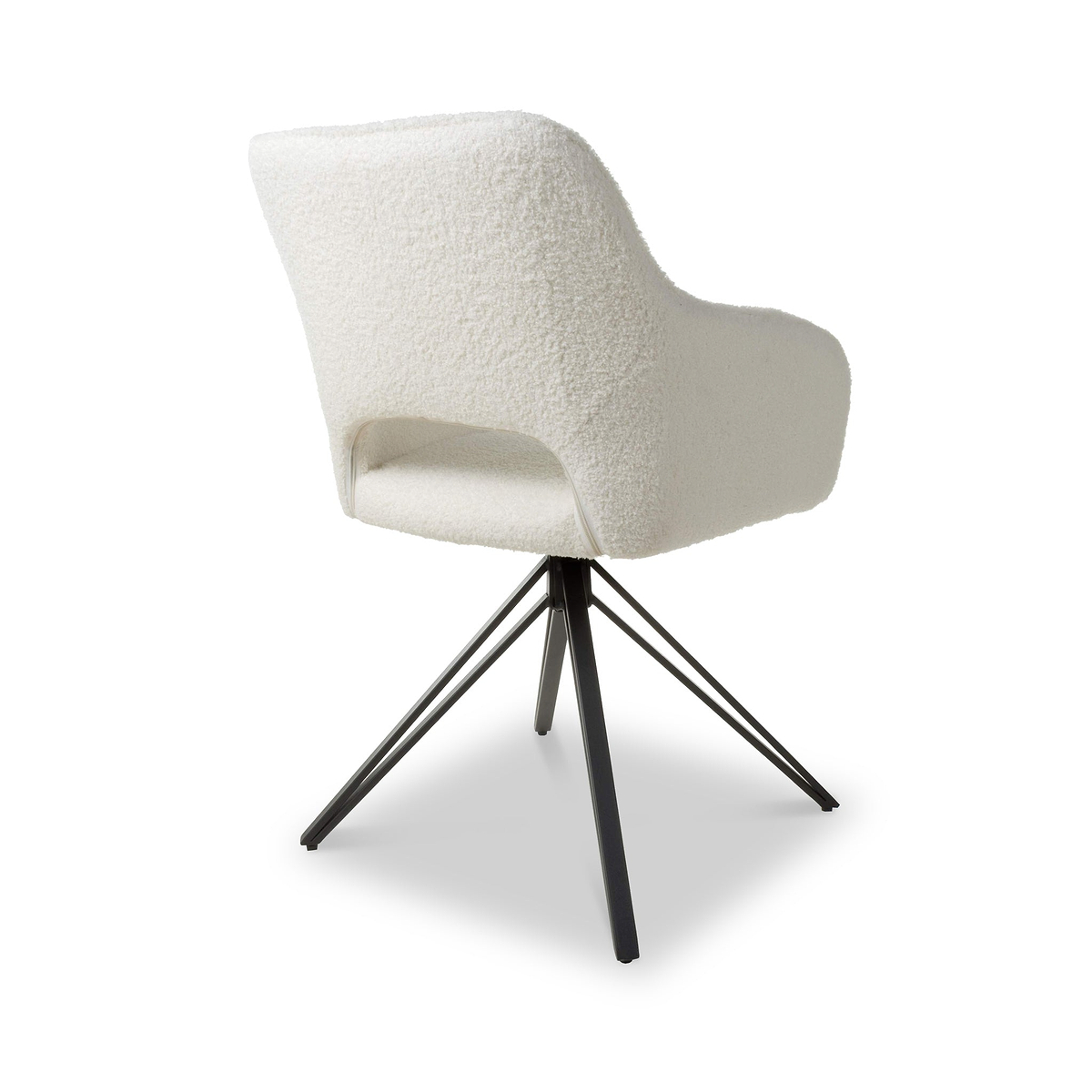 Drystan Swivel White Boucle Dining Chair from Roseland Furniture