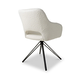 Drystan Swivel White Boucle Dining Chair from Roseland Furniture