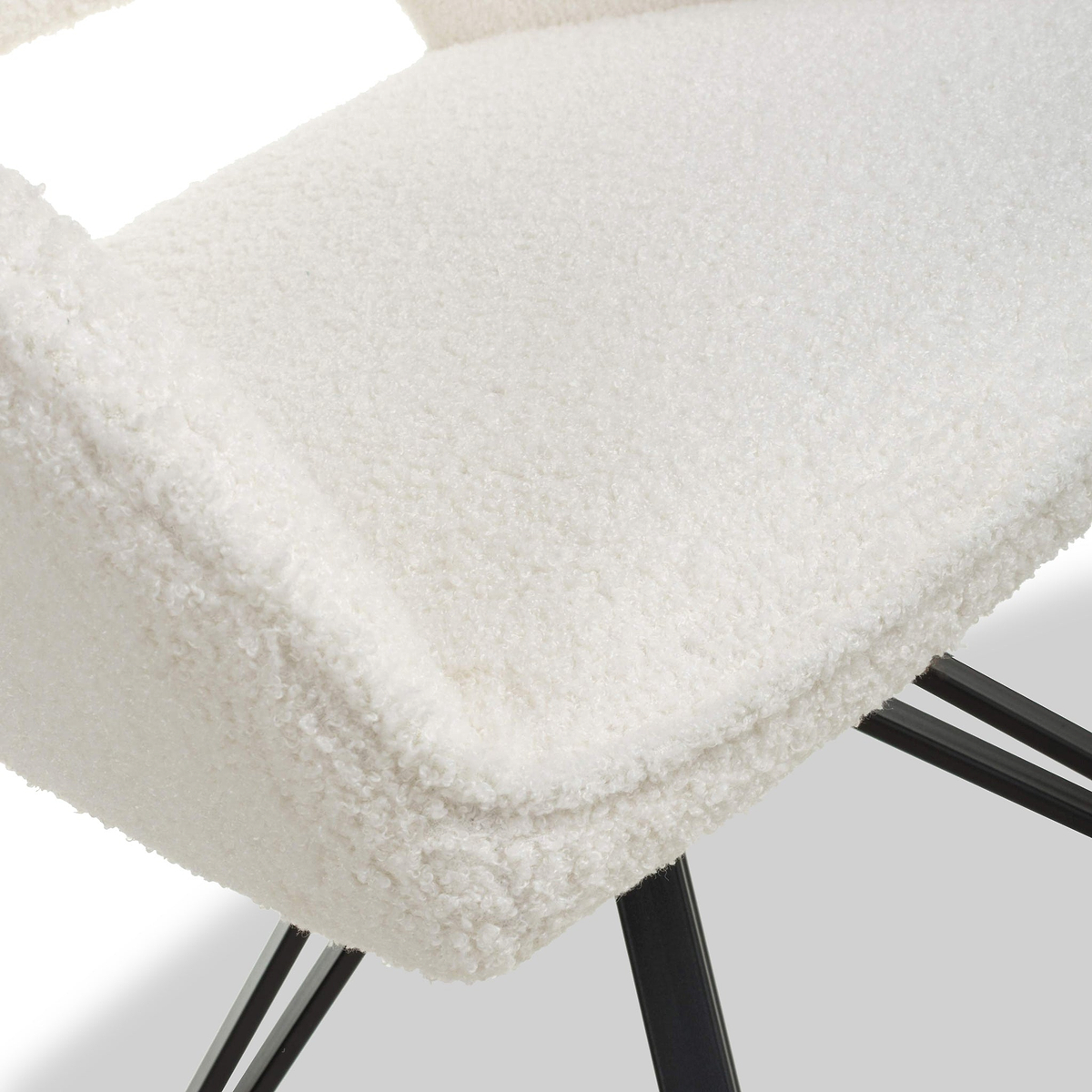 Drystan Swivel White Boucle Dining Chair from Roseland Furniture