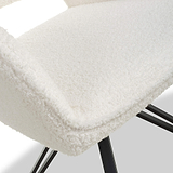 Drystan Swivel White Boucle Dining Chair from Roseland Furniture