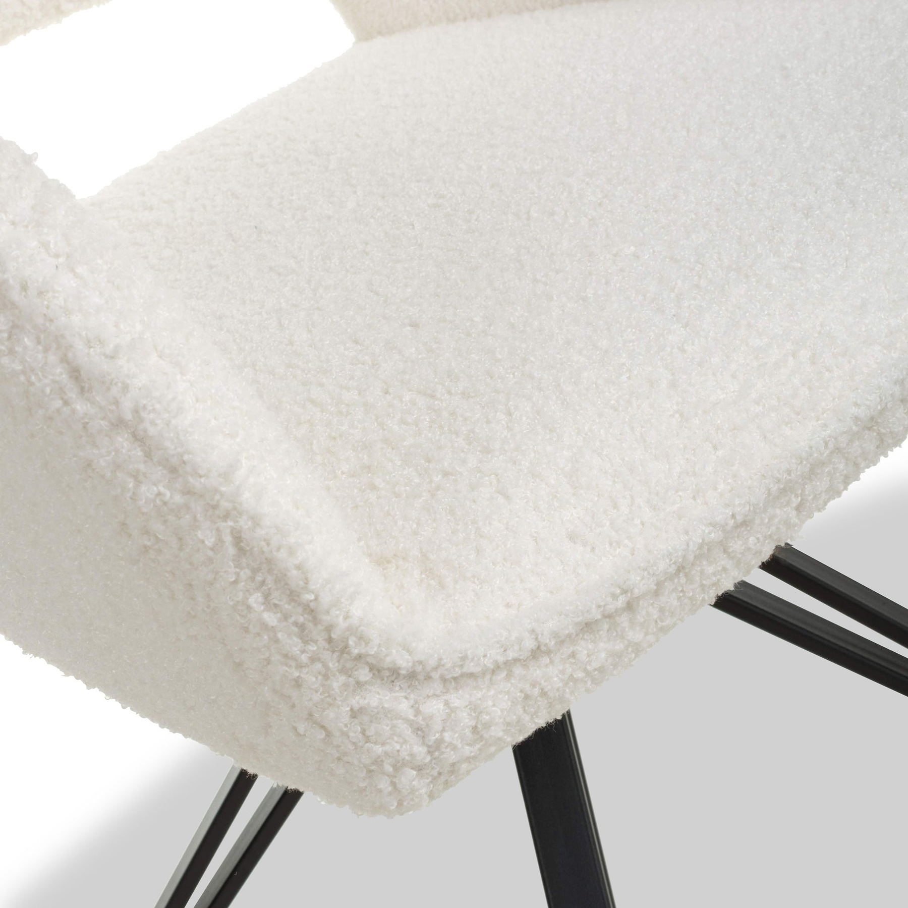 Drystan Swivel White Boucle Dining Chair from Roseland Furniture