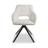 Drystan Swivel White Boucle Dining Chair from Roseland Furniture