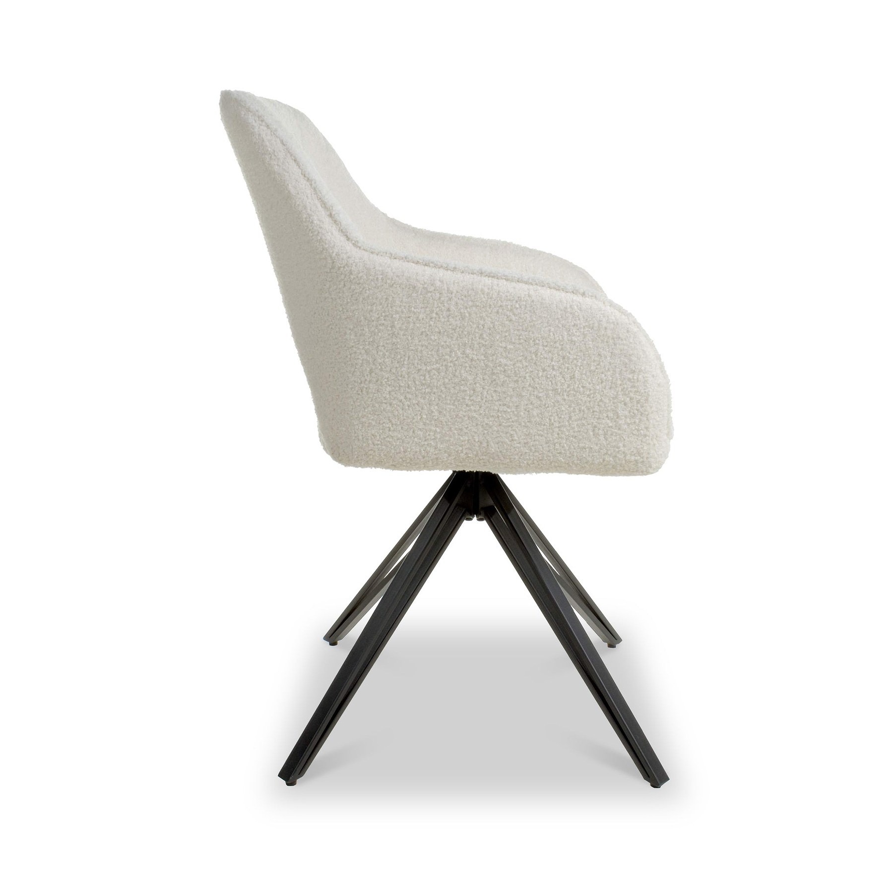 Drystan Swivel White Boucle Dining Chair from Roseland Furniture