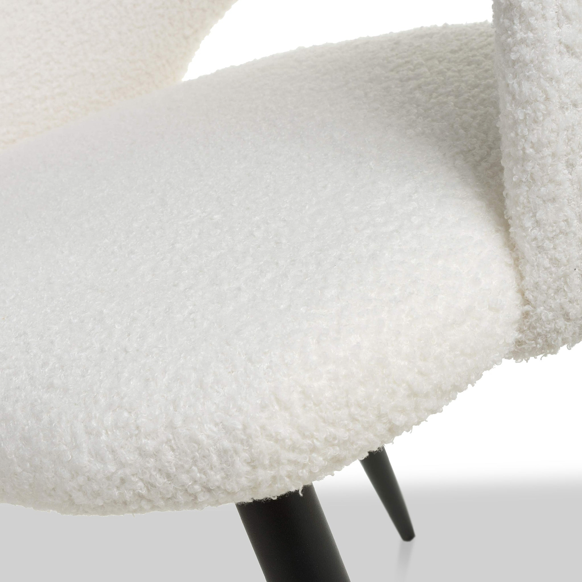 Fenan White Boucle Dining Chair from Roseland Furniture