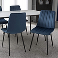 Luna Brushed Velvet Dining Chair Blue from Roseland Furniture