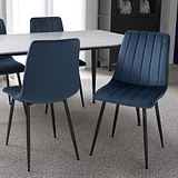 Luna Brushed Velvet Dining Chair Blue from Roseland Furniture