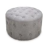 Eira Faux Linen Pouffe from Roseland Furniture