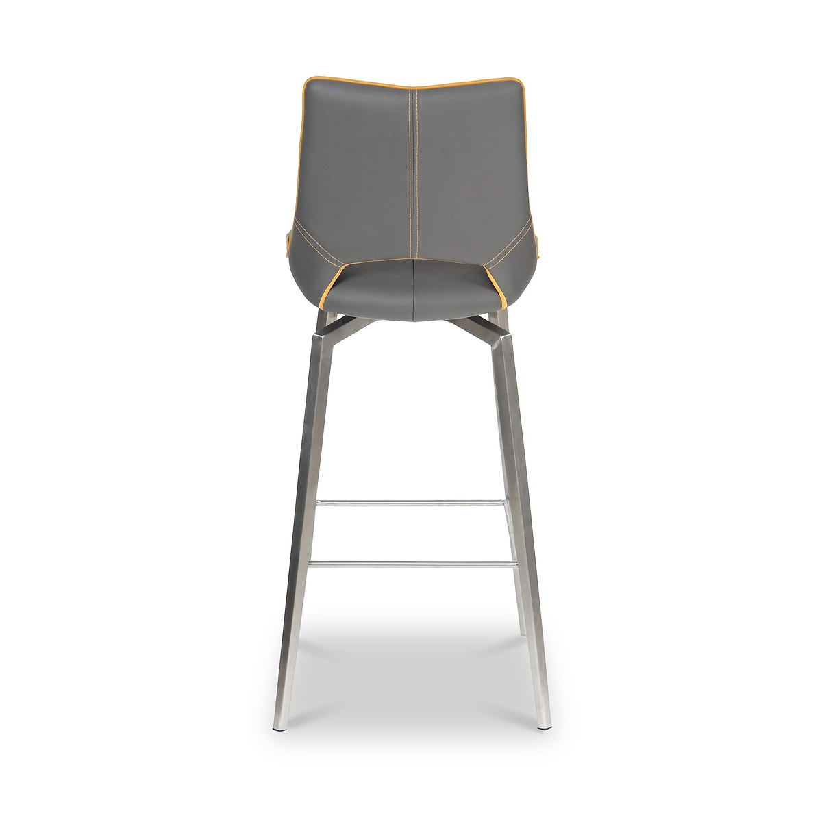 Ceri Swivel Self Returning Faux Leather Bar Stool Grey from Roseland Furniture