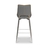 Ceri Swivel Self Returning Faux Leather Bar Stool Grey from Roseland Furniture
