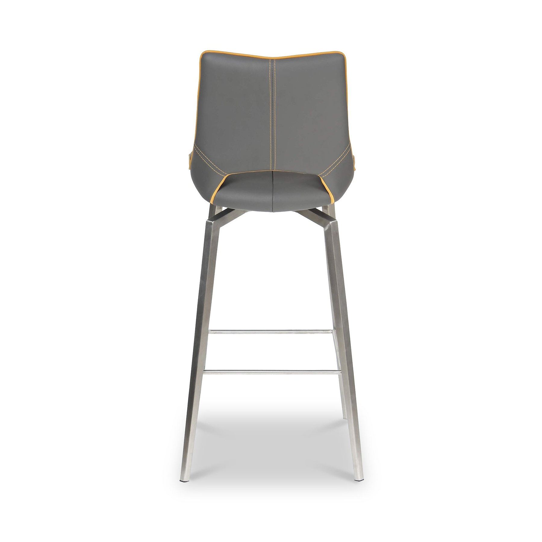Ceri Swivel Self Returning Faux Leather Bar Stool Grey from Roseland Furniture