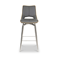 Ceri Swivel Self Returning Faux Leather Bar Stool Grey from Roseland Furniture