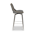 Ceri Swivel Self Returning Faux Leather Bar Stool Grey from Roseland Furniture