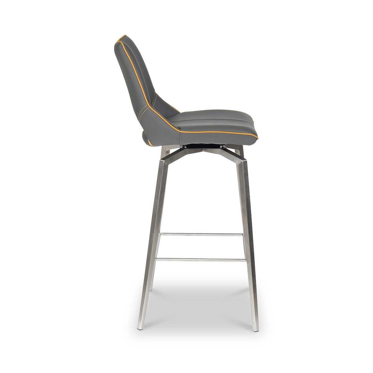 Ceri Swivel Self Returning Faux Leather Bar Stool Grey from Roseland Furniture