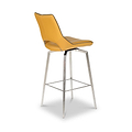 Ceri Swivel Self Returning Faux Leather Bar Stool Yellow from Roseland Furniture