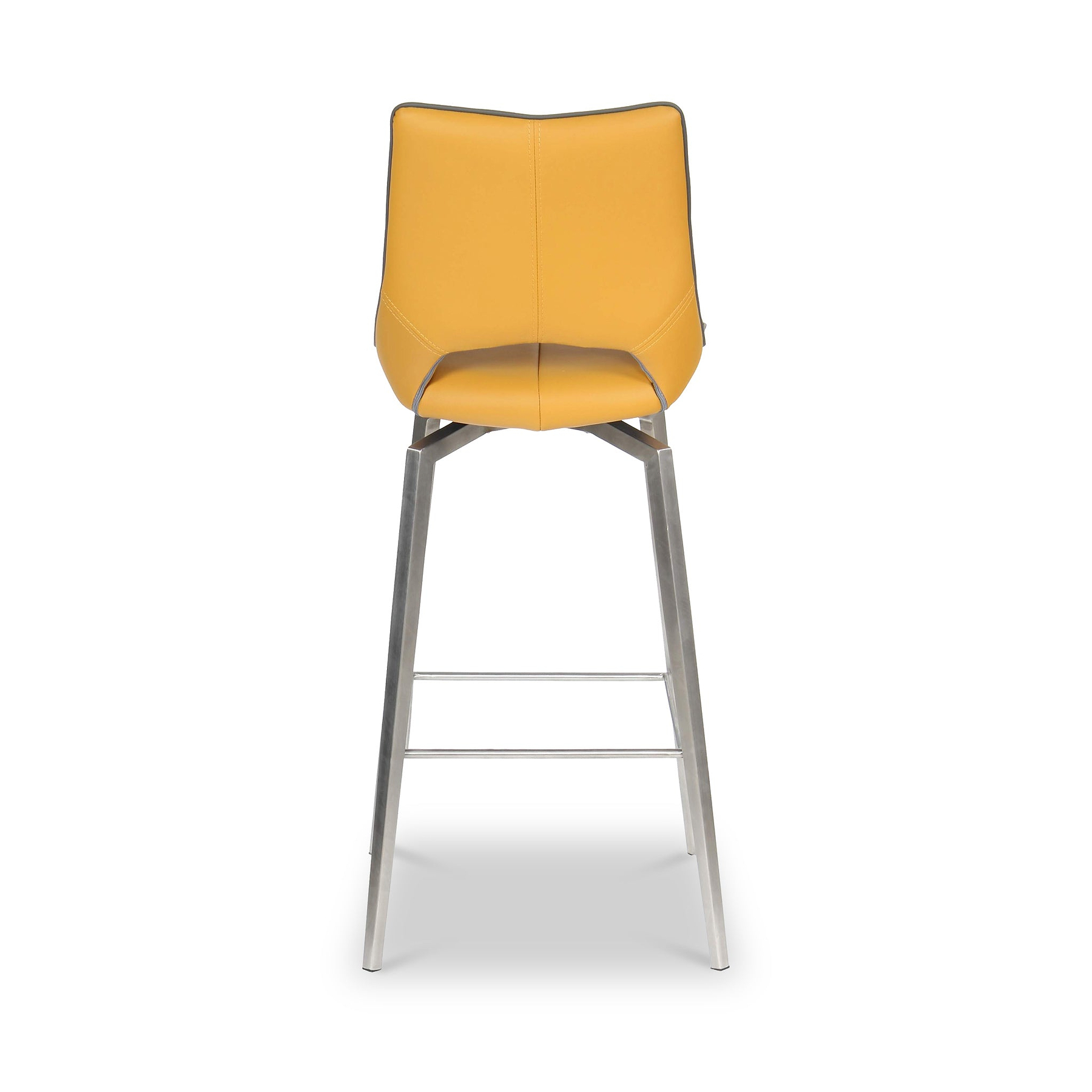 Ceri Swivel Self Returning Faux Leather Bar Stool Yellow from Roseland Furniture