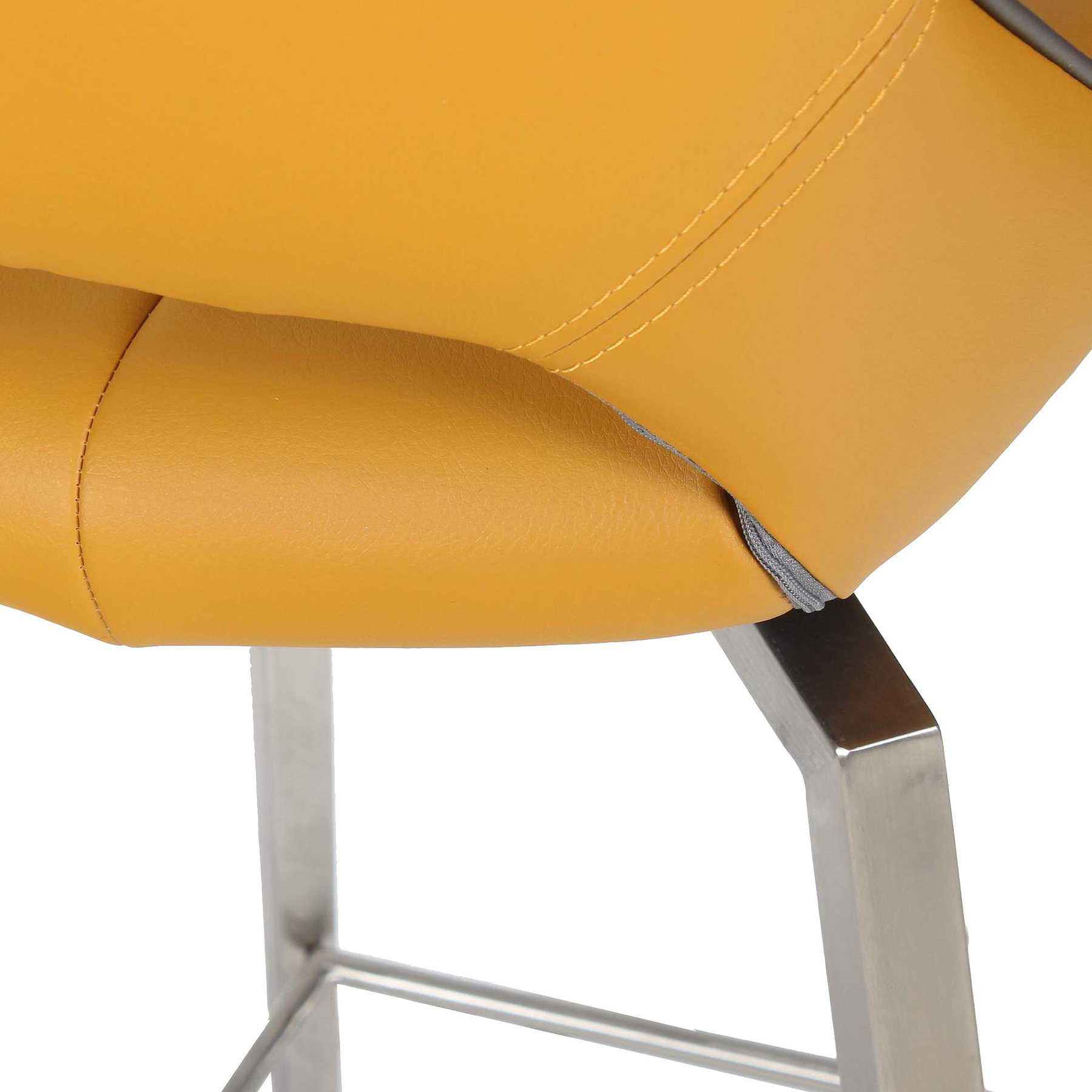 Ceri Swivel Self Returning Faux Leather Bar Stool Yellow from Roseland Furniture