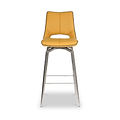 Ceri Swivel Self Returning Faux Leather Bar Stool Yellow from Roseland Furniture
