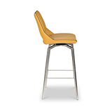 Ceri Swivel Self Returning Faux Leather Bar Stool Yellow from Roseland Furniture