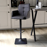 Morwyn Faux Suede Bar Stool Charcoal from Roseland Furniture