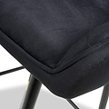 Elen Brushed Velvet Bar Stool Black from Roseland Furniture