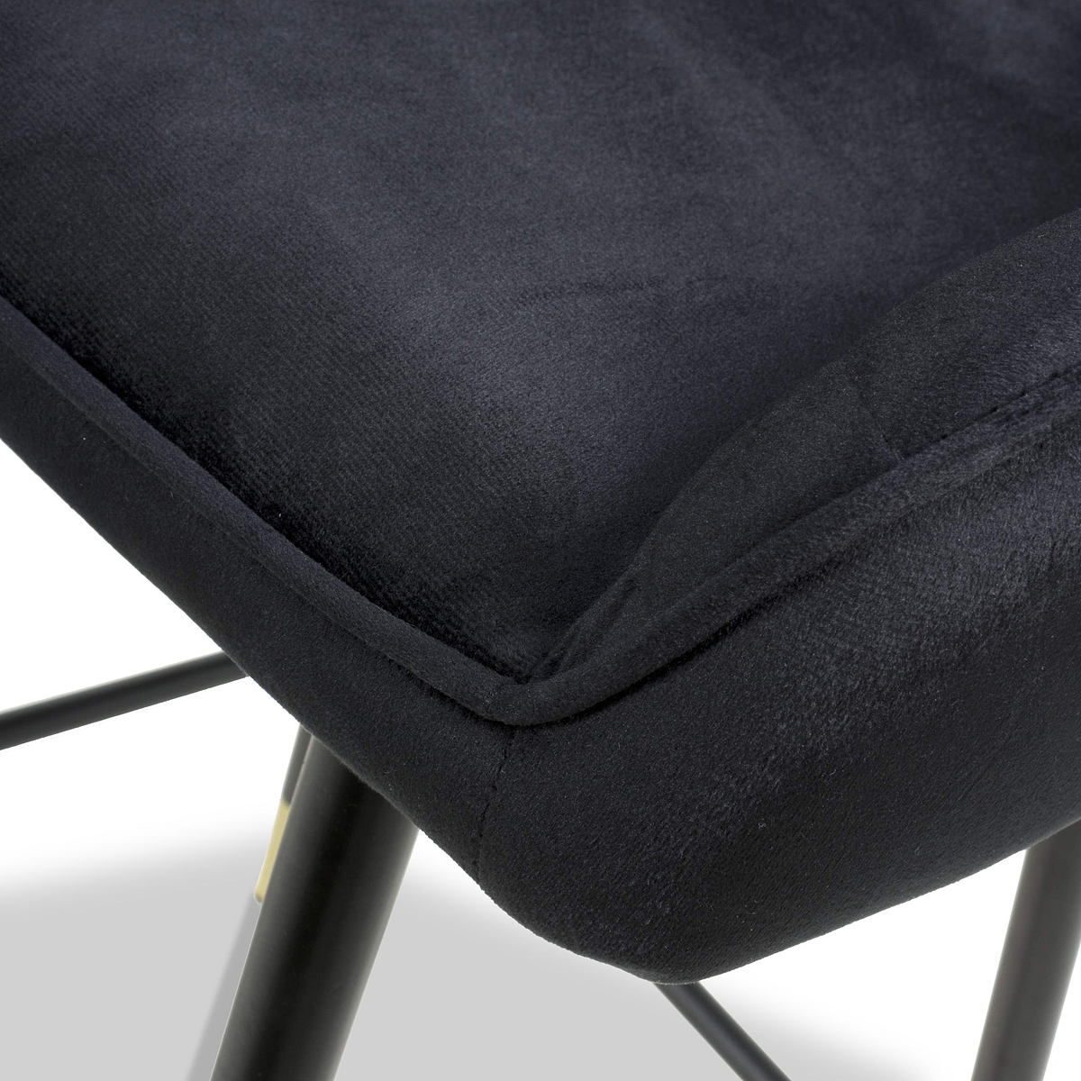 Elen Brushed Velvet Bar Stool Black from Roseland Furniture
