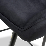 Elen Brushed Velvet Bar Stool Black from Roseland Furniture