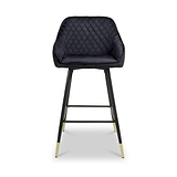 Elen Brushed Velvet Bar Stool Black from Roseland Furniture