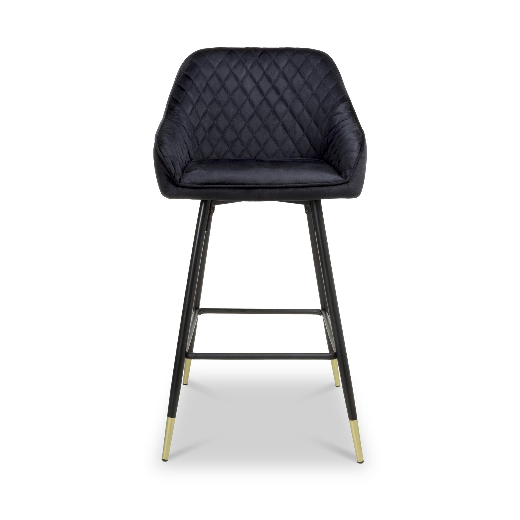 Elen Brushed Velvet Bar Stool Black from Roseland Furniture