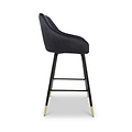 Elen Brushed Velvet Bar Stool Black from Roseland Furniture