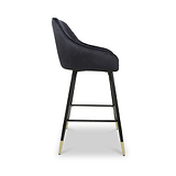 Elen Brushed Velvet Bar Stool Black from Roseland Furniture