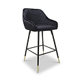 Elen Brushed Velvet Bar Stool Black from Roseland Furniture