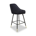 Elen Brushed Velvet Bar Stool Black from Roseland Furniture