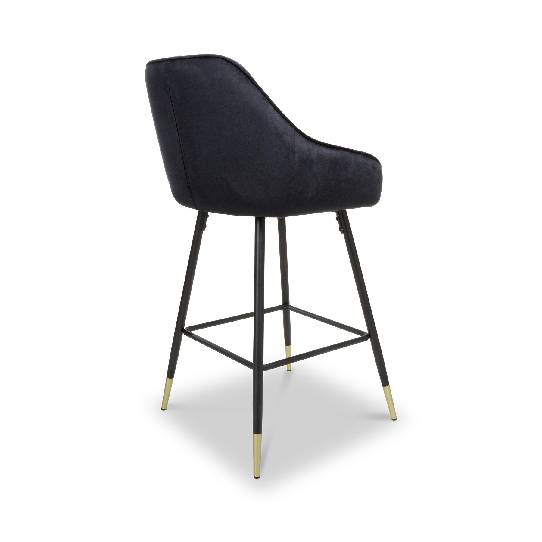 Elen Brushed Velvet Bar Stool Black from Roseland Furniture