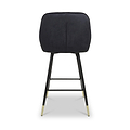 Elen Brushed Velvet Bar Stool Black from Roseland Furniture
