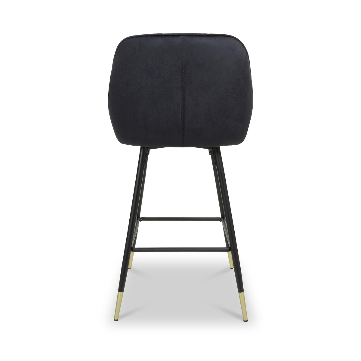 Elen Brushed Velvet Bar Stool Black from Roseland Furniture