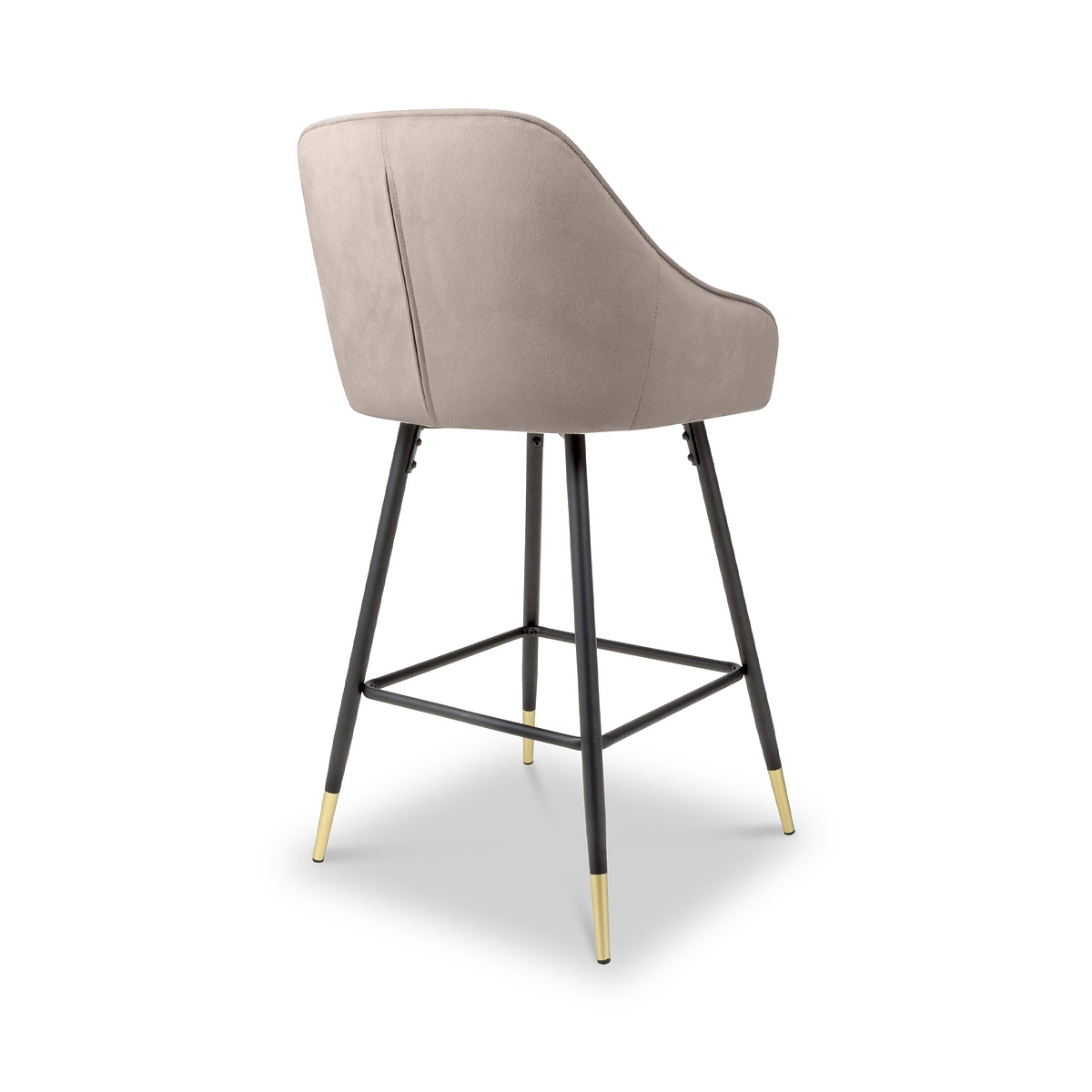 Elen Brushed Velvet Bar Stool Mink from Roseland Furniture